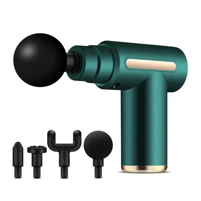 Pistolet do Masażu USB z 4 Końcówkami - Relaks Mięśni