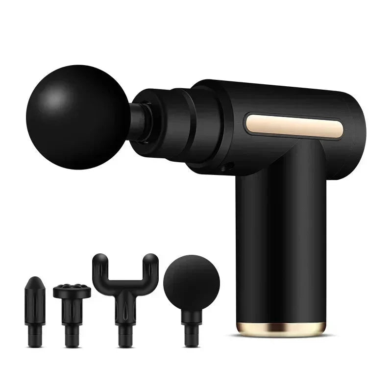 Pistolet do Masażu USB z 4 Końcówkami - Relaks Mięśni