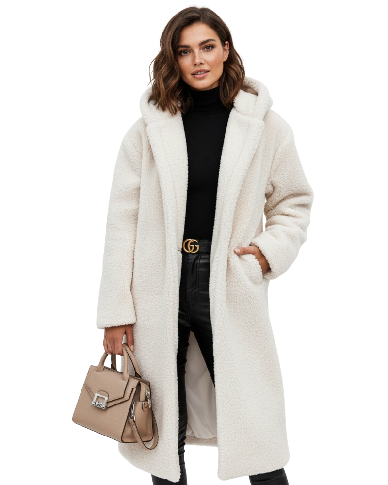 Płaszcz damski teddy oversize
