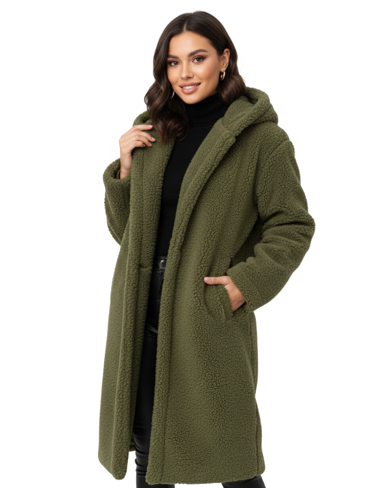 Płaszcz damski teddy oversize
