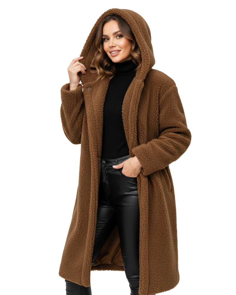 Płaszcz damski teddy oversize