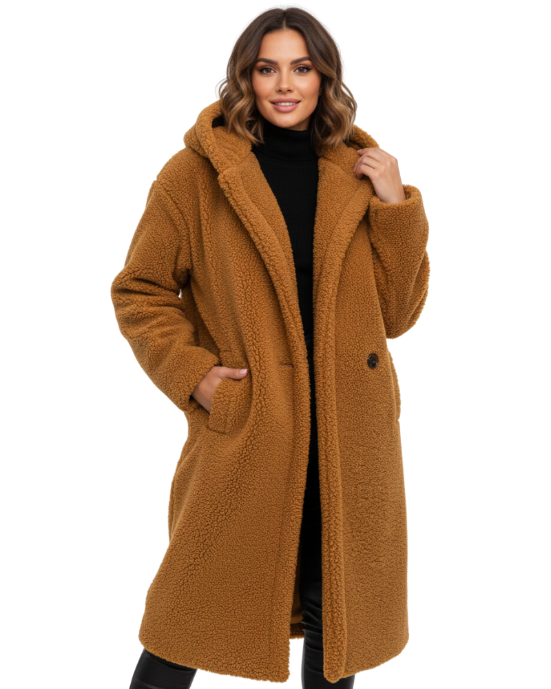 Płaszcz damski teddy oversize
