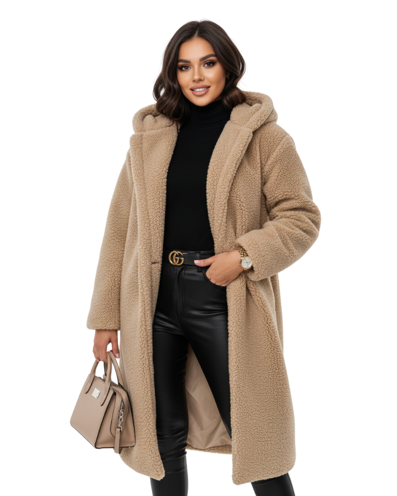 Płaszcz damski teddy oversize
