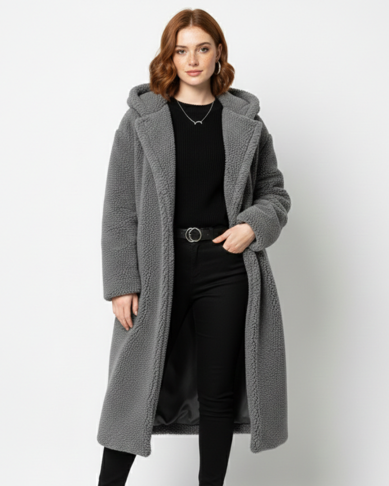Płaszcz damski teddy oversize