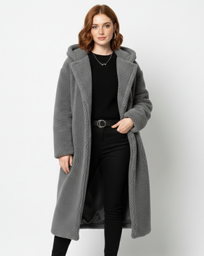 Płaszcz damski teddy oversize