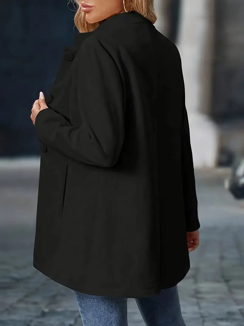 Płaszcz Zimowy Damski Klasyczny Zapinany Na Guziki, Elegancki I Ciepły Płaszcz Damski Zimowy, Długi Krój, Idealny Na Zim