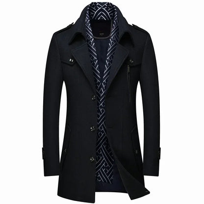 Płaszcz zimowy męski slim fit - miękka podszewka