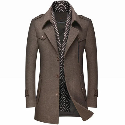 Płaszcz zimowy męski slim fit - miękka podszewka