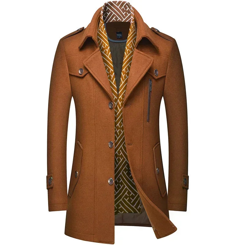 Płaszcz zimowy męski slim fit - miękka podszewka