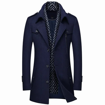 Płaszcz zimowy męski slim fit - miękka podszewka