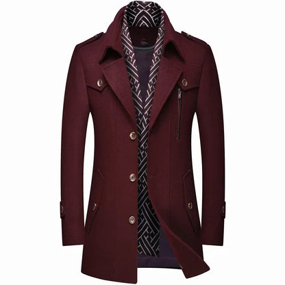 Płaszcz zimowy męski slim fit - miękka podszewka