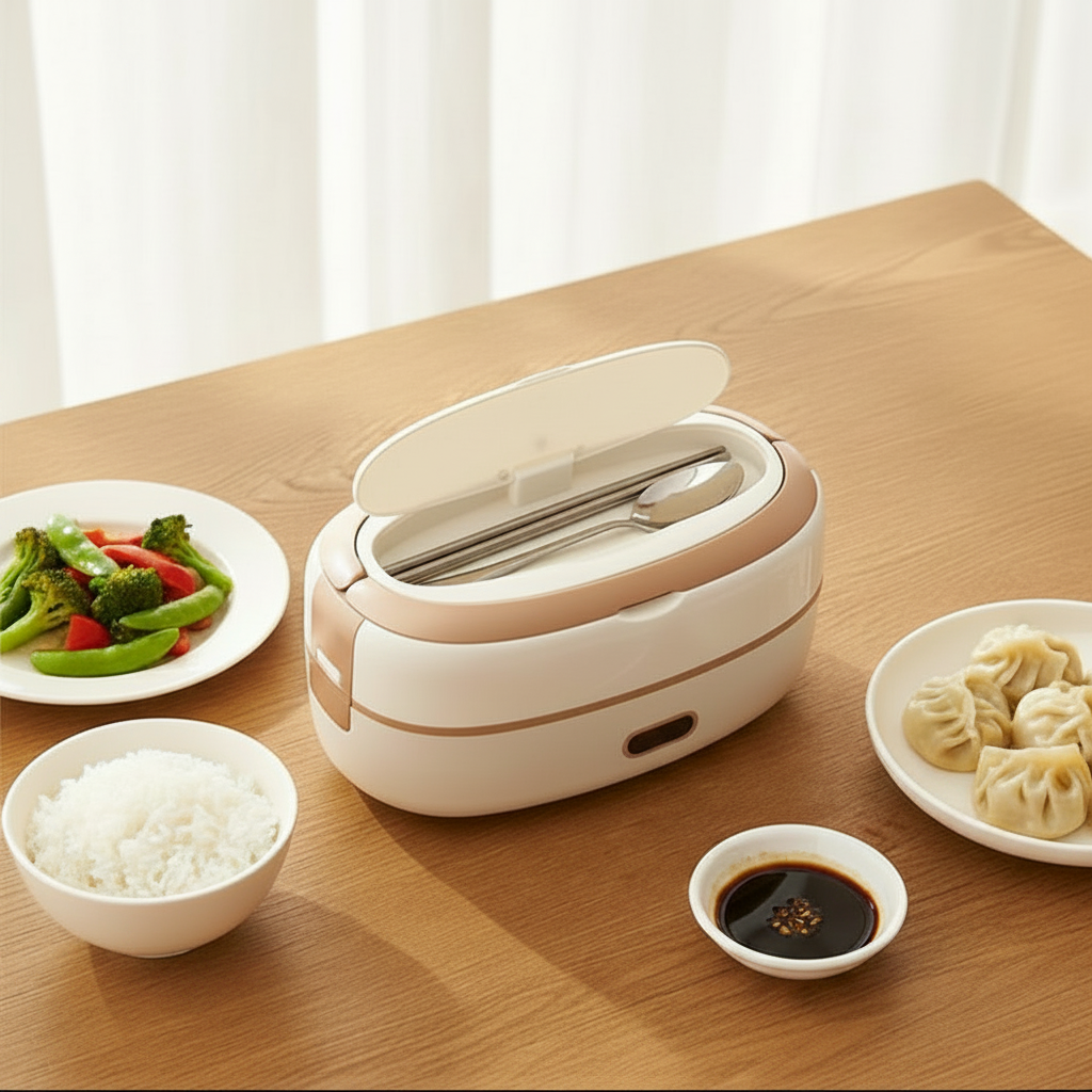 Podgrzewacz do Jedzenia Elektryczny Lunch Box ze Stali Nierdzewnej i Pojemnikami Electronic Lunchbox