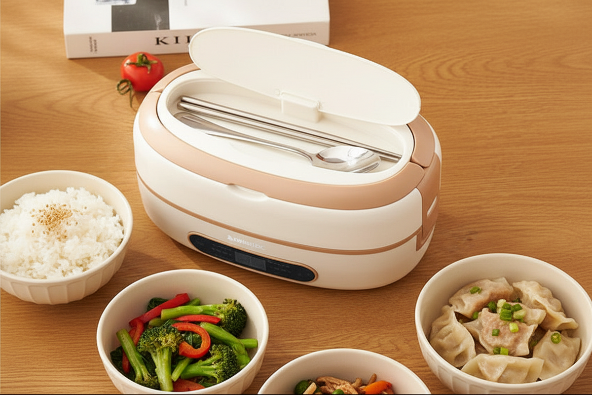 Podgrzewacz do Jedzenia Elektryczny Lunch Box ze Stali Nierdzewnej i Pojemnikami Electronic Lunchbox