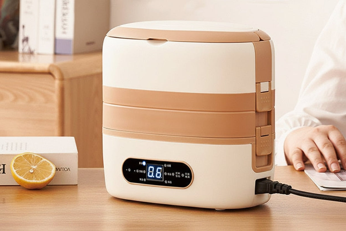 Podgrzewacz do Jedzenia Elektryczny Lunch Box ze Stali Nierdzewnej i Pojemnikami Electronic Lunchbox