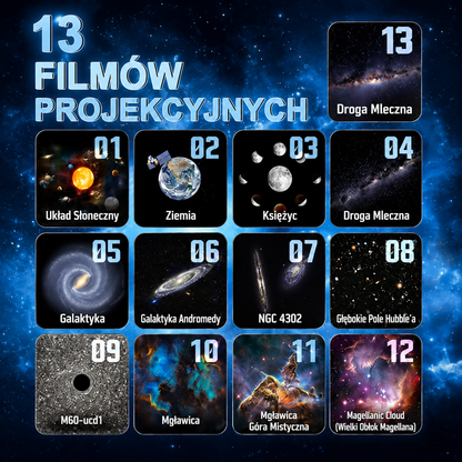 Projektor galaktyki Orion, lampka nocna 13 w 1 z efektami LED