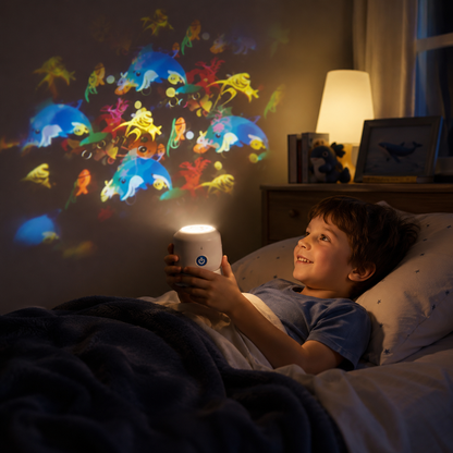 Projektor Obrotowy Lampka Nocna z Efektem Fal Oceanu