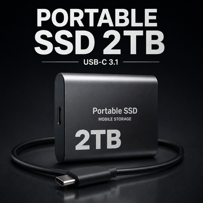 Przenośny Dysk SSD 2TB USB-C – Szybka Pamięć Zewnętrzna dla Każdego