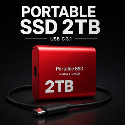 Przenośny Dysk SSD 2TB USB-C – Szybka Pamięć Zewnętrzna dla Każdego