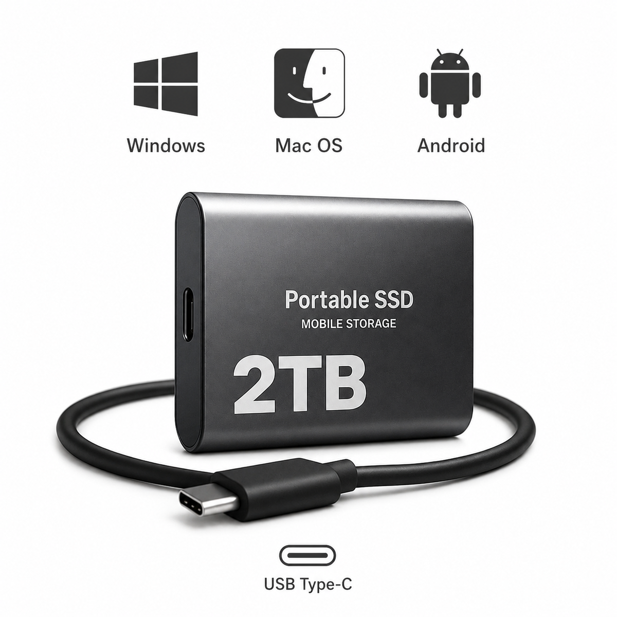 Przenośny Dysk SSD 2TB USB-C – Szybka Pamięć Zewnętrzna dla Każdego