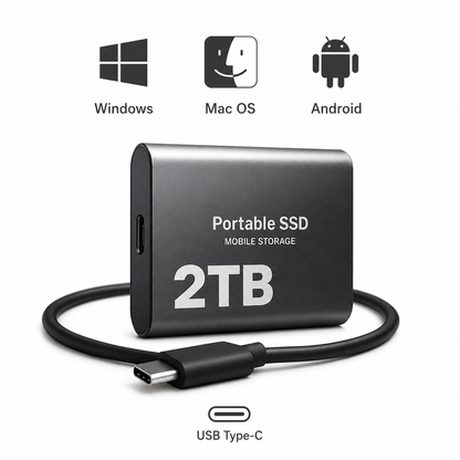 Przenośny Dysk SSD 2TB USB-C – Szybka Pamięć Zewnętrzna dla Każdego