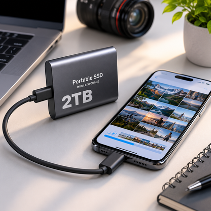 Przenośny Dysk SSD 2TB USB-C – Szybka Pamięć Zewnętrzna dla Każdego