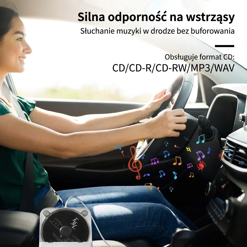 Przenośny odtwarzacz CD do samochodu