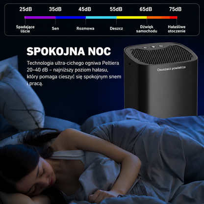 Przenośny osuszacz powietrza 2 w 1, 1000 ml, z filtrem i lampką nocną