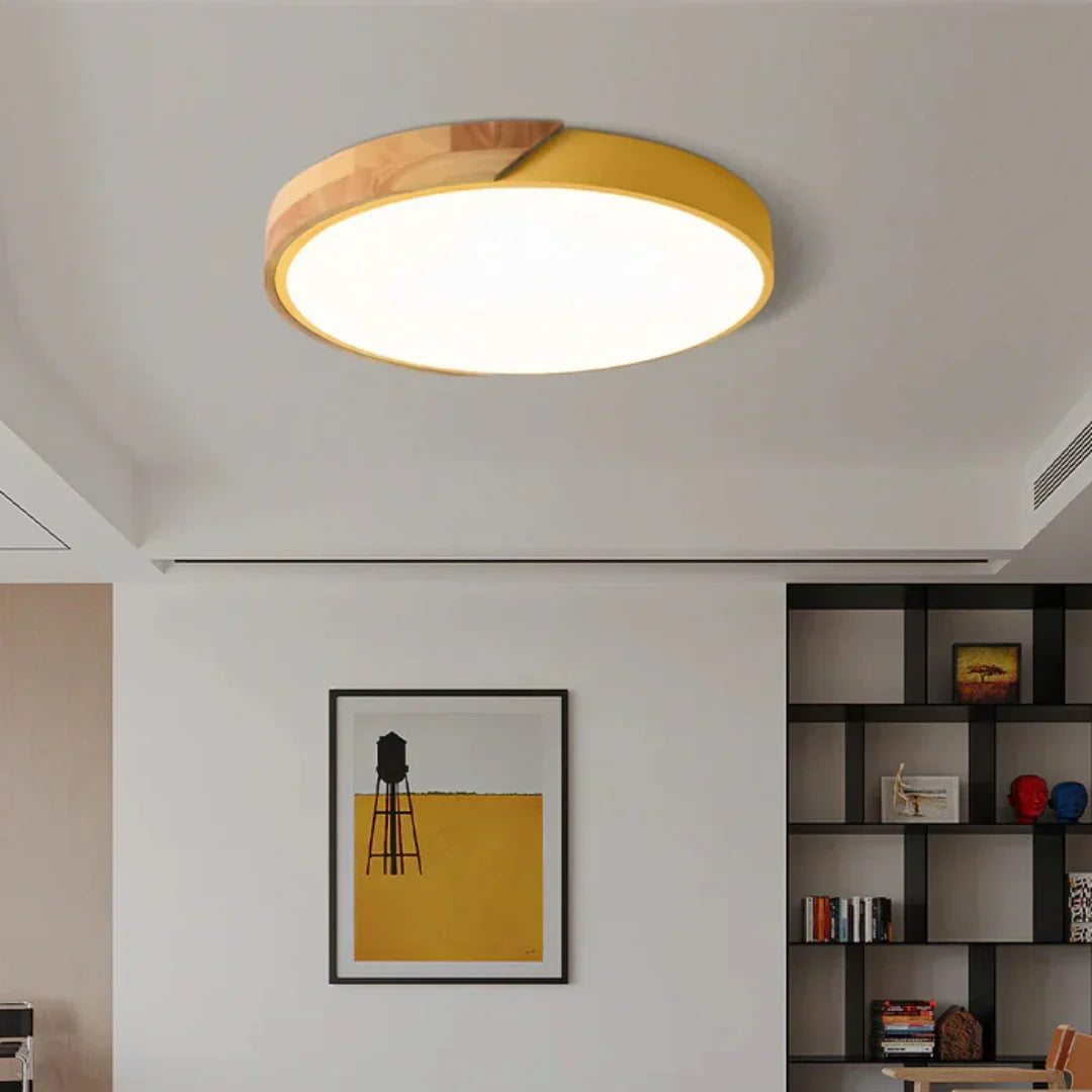 Skandynawska Lampa Sufitowa LED – Drewniana Elegancja do Twojego Domu