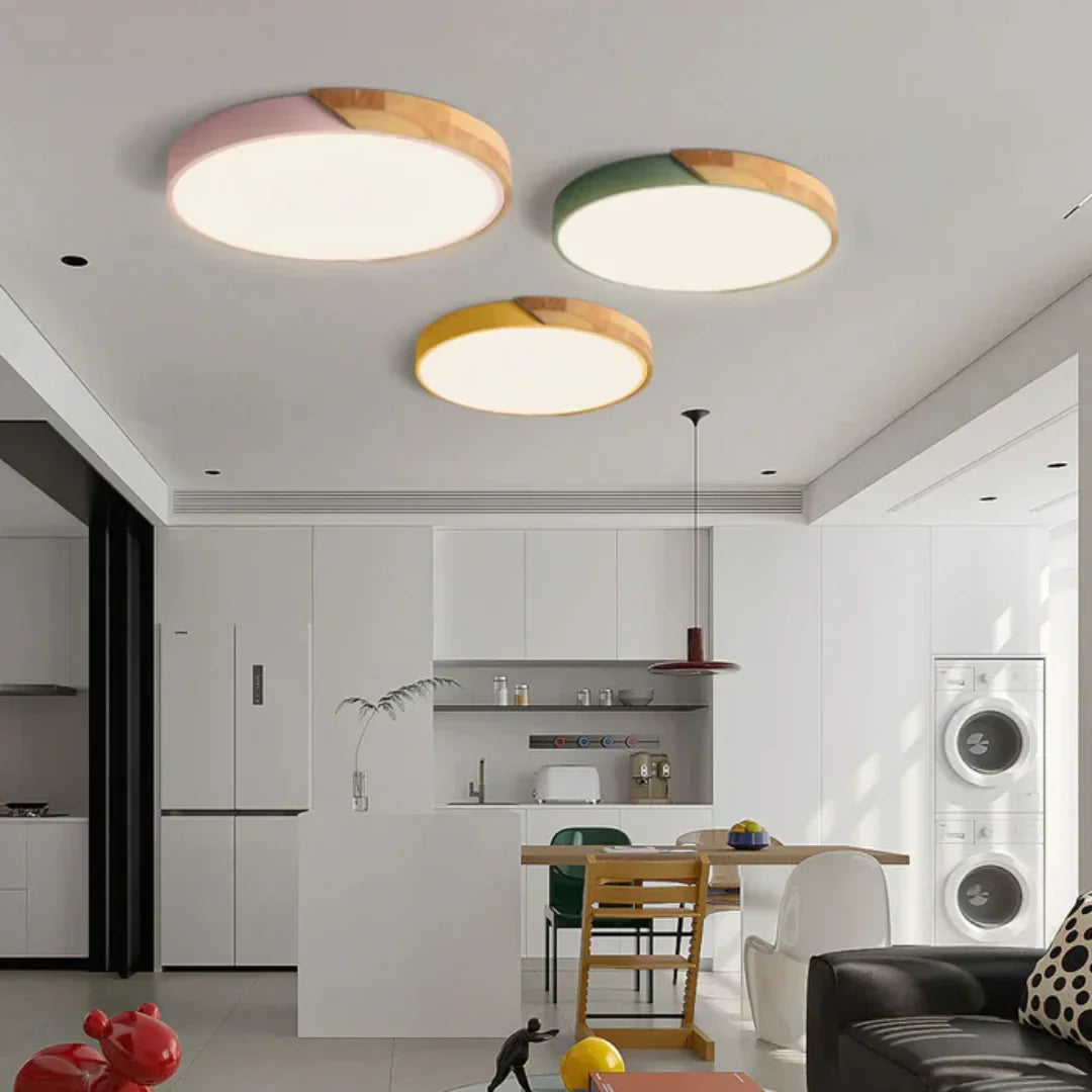 Skandynawska Lampa Sufitowa LED – Drewniana Elegancja do Twojego Domu