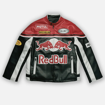 Skórzana kurtka Red Bull Vintage Racing – unisex – retro