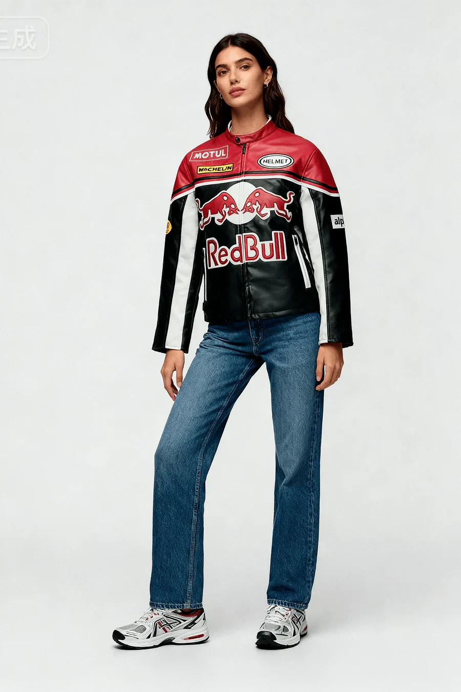 Skórzana kurtka Red Bull Vintage Racing – unisex – retro