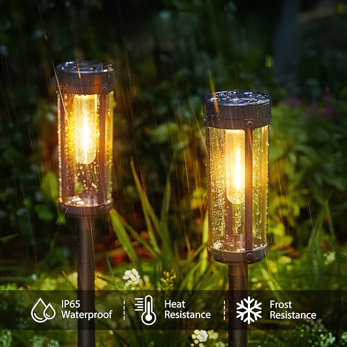 Słoneczna latarka ogrodowa – zewnętrzna lampa LED na kołku