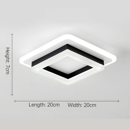 Smukła kwadratowa nowoczesna lampa sufitowa LED – kompaktowy plafon