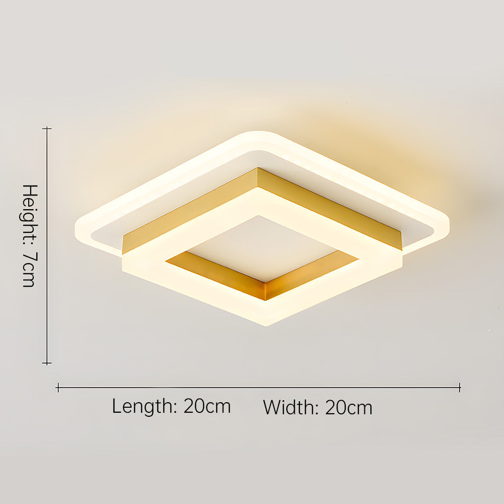 Smukła kwadratowa nowoczesna lampa sufitowa LED – kompaktowy plafon