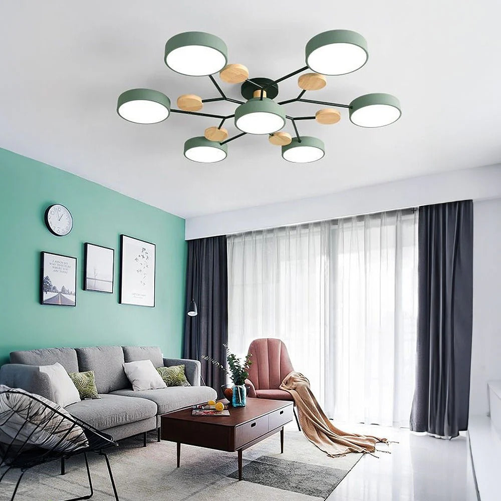 Subtelna geometryczna okrągły lampa sufitowa LED do nowoczesnych pomieszczeń
