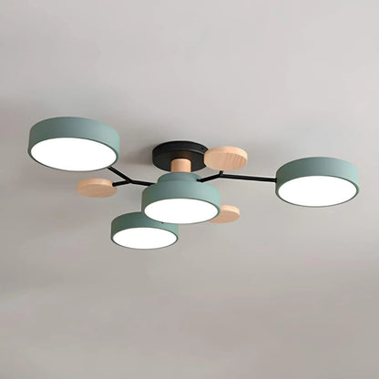 Subtelna geometryczna okrągły lampa sufitowa LED do nowoczesnych pomieszczeń