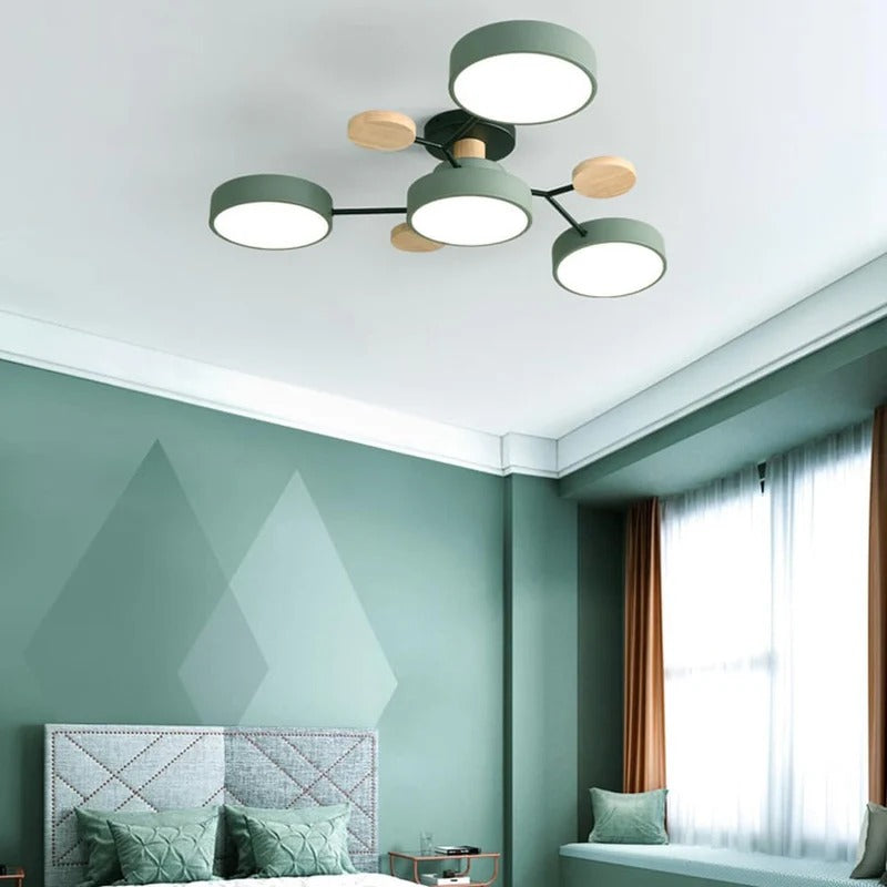 Subtelna geometryczna okrągły lampa sufitowa LED do nowoczesnych pomieszczeń
