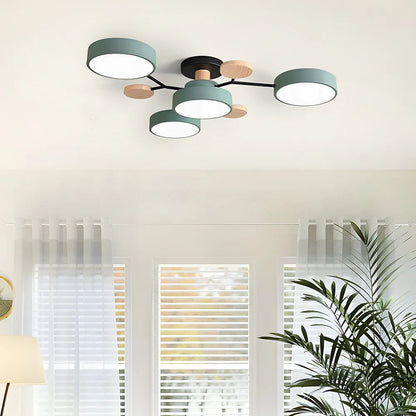 Subtelna geometryczna okrągły lampa sufitowa LED do nowoczesnych pomieszczeń