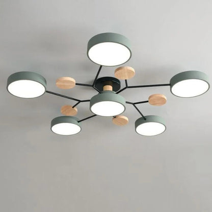 Subtelna geometryczna okrągły lampa sufitowa LED do nowoczesnych pomieszczeń