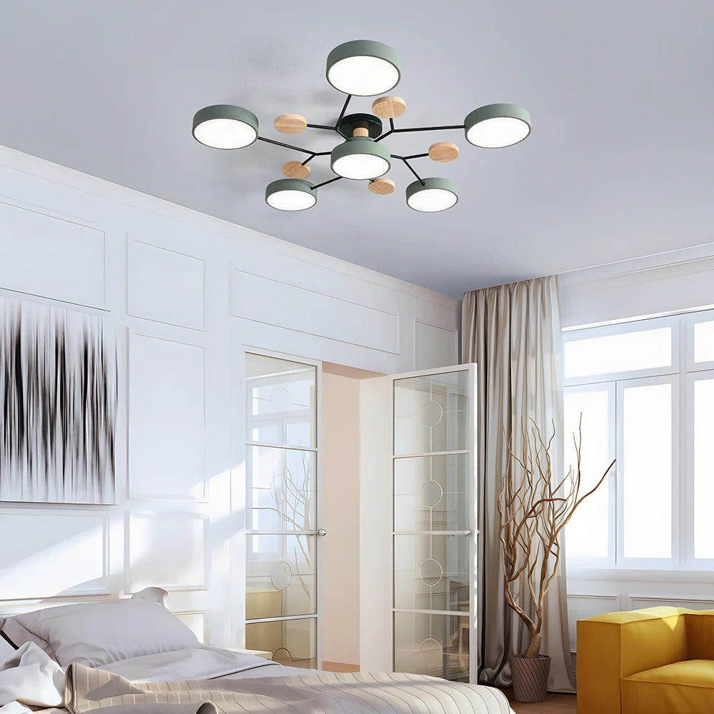 Subtelna geometryczna okrągły lampa sufitowa LED do nowoczesnych pomieszczeń