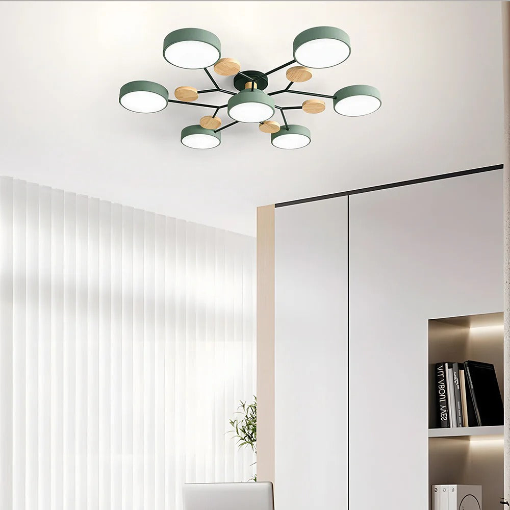 Subtelna geometryczna okrągły lampa sufitowa LED do nowoczesnych pomieszczeń