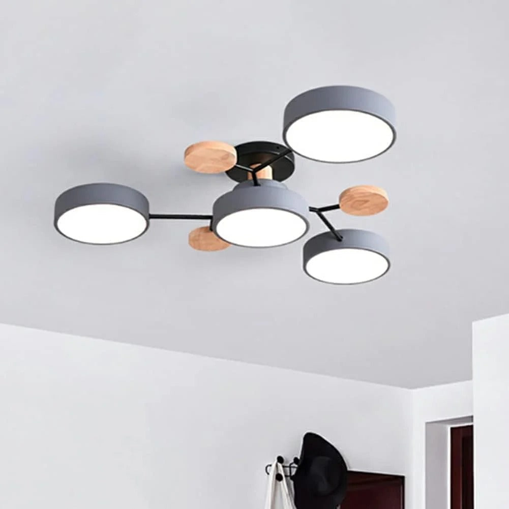 Subtelna geometryczna okrągły lampa sufitowa LED do nowoczesnych pomieszczeń