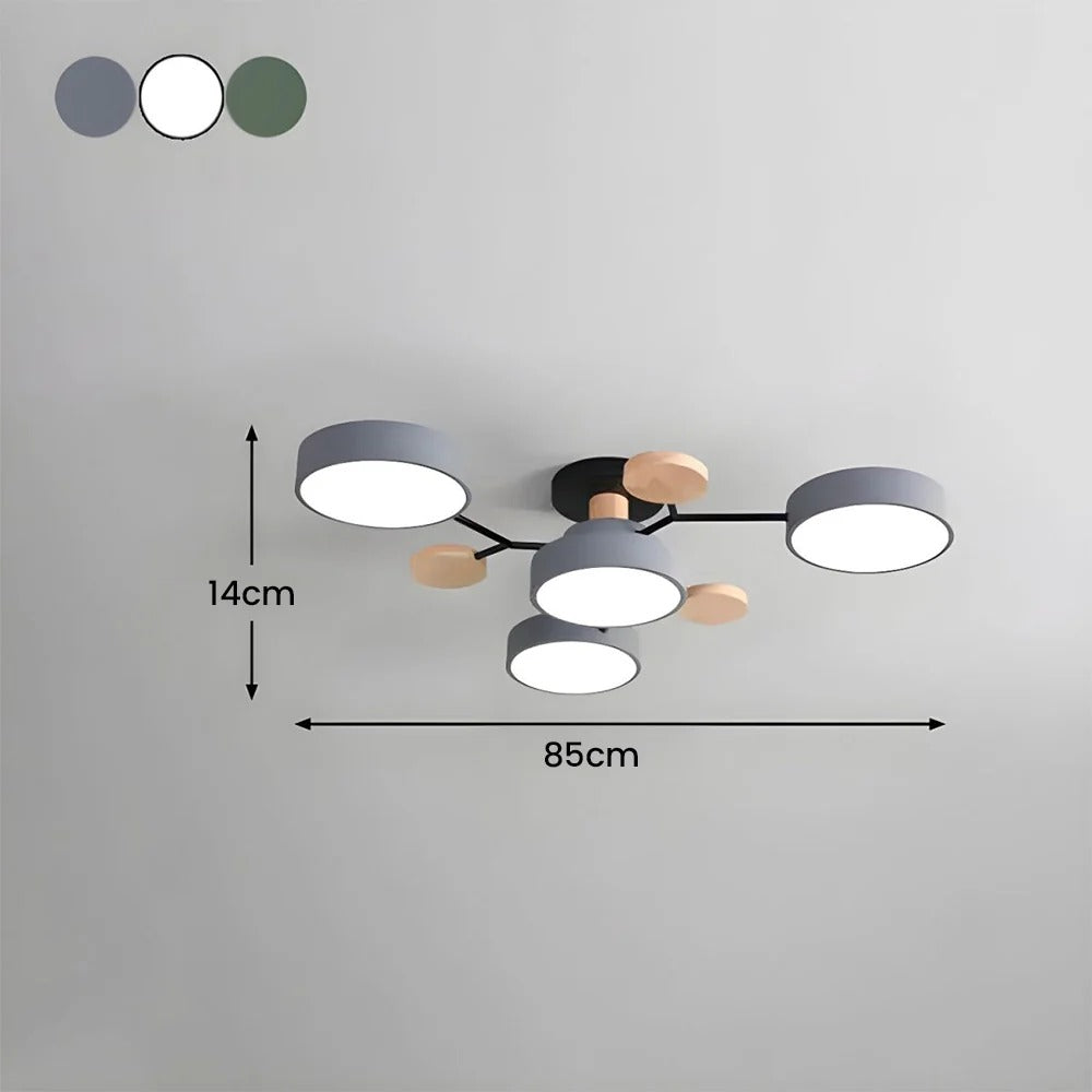 Subtelna geometryczna okrągły lampa sufitowa LED do nowoczesnych pomieszczeń