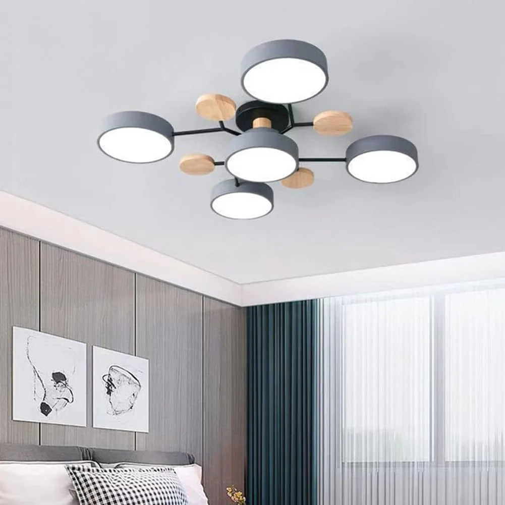 Subtelna geometryczna okrągły lampa sufitowa LED do nowoczesnych pomieszczeń