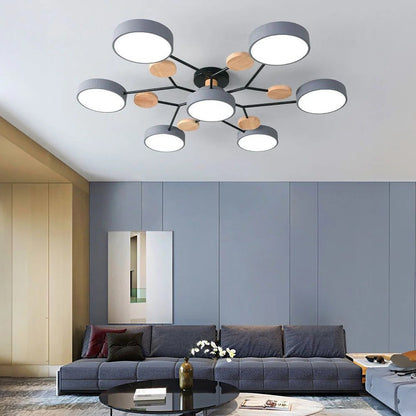 Subtelna geometryczna okrągły lampa sufitowa LED do nowoczesnych pomieszczeń