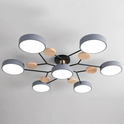Subtelna geometryczna okrągły lampa sufitowa LED do nowoczesnych pomieszczeń
