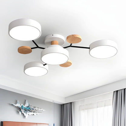 Subtelna geometryczna okrągły lampa sufitowa LED do nowoczesnych pomieszczeń
