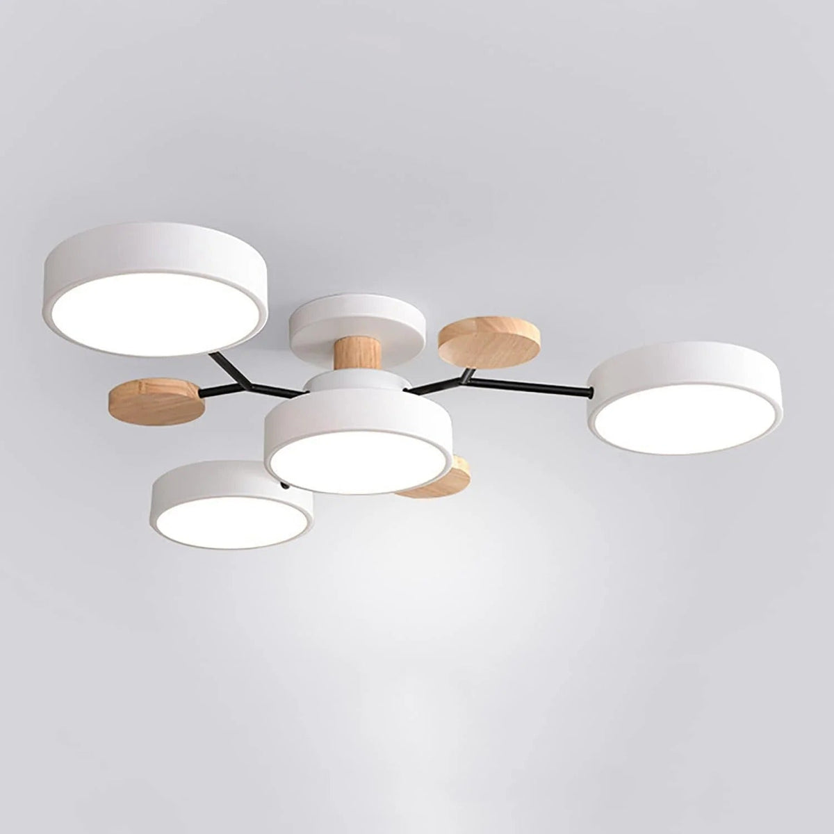 Subtelna geometryczna okrągły lampa sufitowa LED do nowoczesnych pomieszczeń