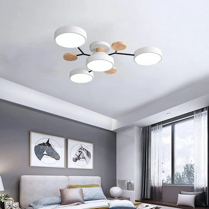 Subtelna geometryczna okrągły lampa sufitowa LED do nowoczesnych pomieszczeń