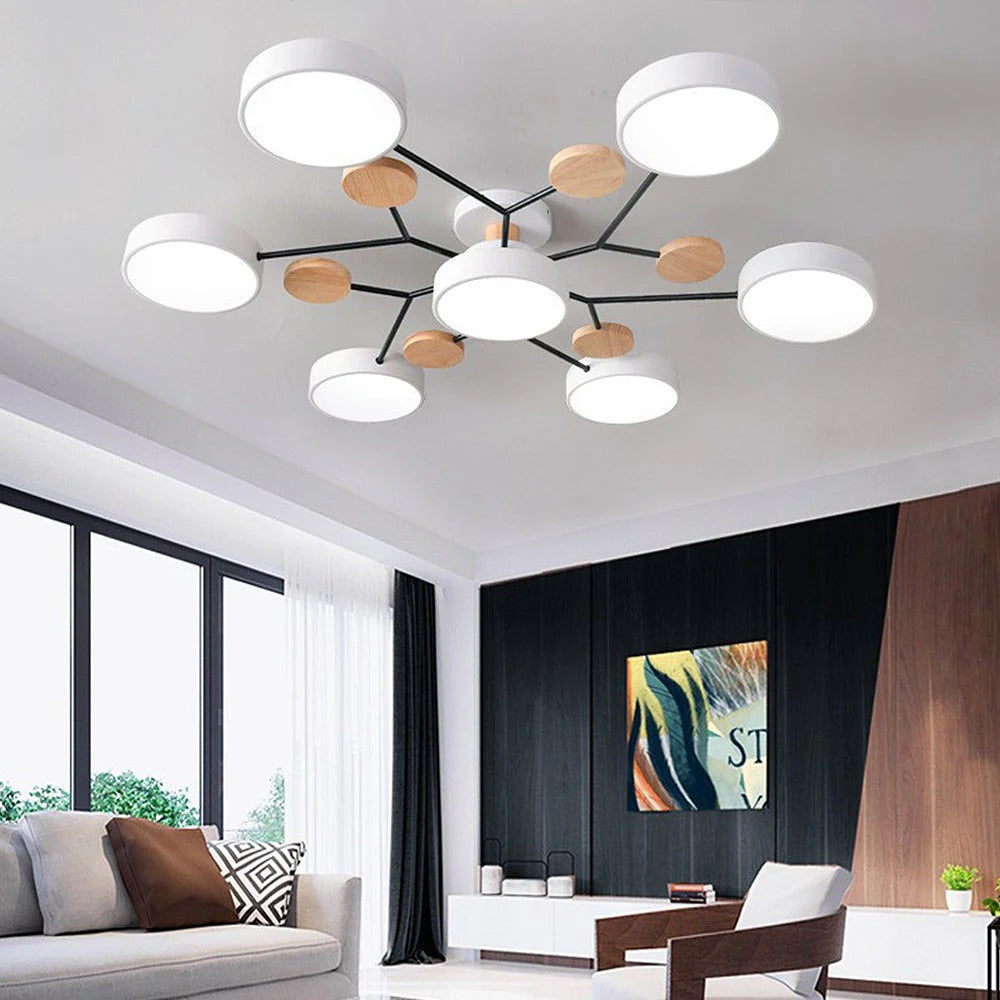 Subtelna geometryczna okrągły lampa sufitowa LED do nowoczesnych pomieszczeń